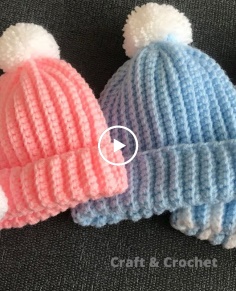 Easy & fast crochet baby hatcrochet beaniecrochet for beginners