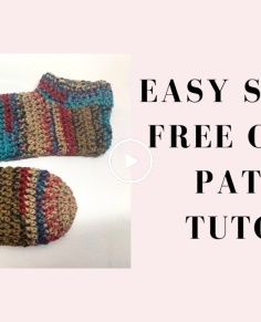 Easy Slippers Free Crochet Pattern Tutorial