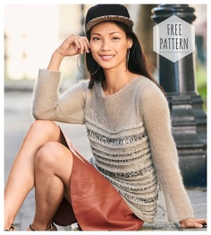 Jumper from different types of yarn free pattern