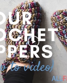 One Hour Crochet  Slippers Instructions