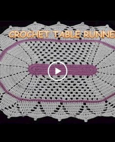 Crochet Table Runner Oval shape Table top