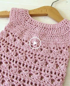 How to Crochet an EASY Lace Baby Dress