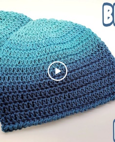 Easy Beginner Basic Blue Beanie Crochet Easy Unisex HatFree Crochet Tutorial Bag O Day Crochet 682
