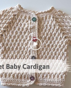 Crochet Easy Alpine Stitch Baby Cardigan