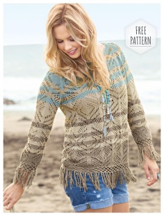 Lace fringed pullover free pattern