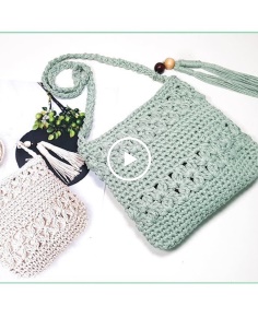 TUTORIALCrochet(Jasmine stitch)Cross bag