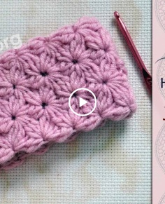 How to crochet Jasmine or Star stitch pattern in rounds  Free Step by Step Crochet Tutorial