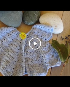 Ripple Crochet Baby Cardigan-top down easy lacy pattern