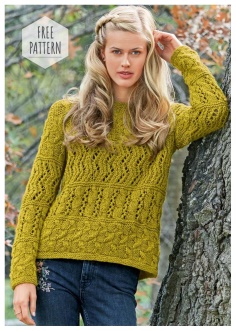 Yellow green jumper with a combination of patterns