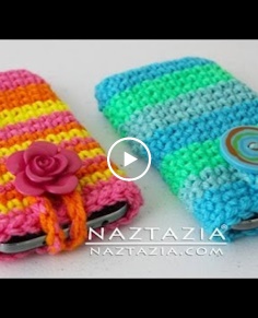 How to Crochet Easy Mobile Cell Phone Pouch Case Cover Holder - for iPhone iPod Samsung Android