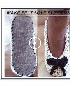 CROCHET SLIPPERS ON FELT SOLES how to diy purchase felt insoles and make comfy slippers