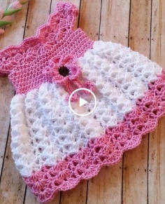 Crochet Baby Dress Tutorial 0-3 Months