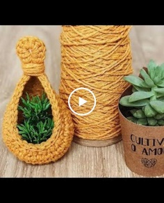 How to Make a Nest or Crochet Basket for Succulent Plants - Crochet Tutorial - Step by Step