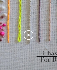 Amazing 14 basic stitches  Hand embroidery for beginners  Embroidery  step by step tutorial