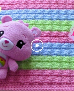 Crochet Bobble Stitch Baby Blanket Pattern amp; Tutorial
