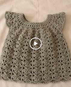 How to crochet an easy shell stitch baby  girl's dress for beginners