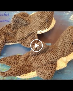 Crochet Easy Beginner Adult Shark Slipper Socks DIY Tutorial