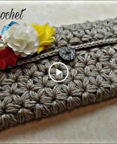 Crochet Puff Star Stitch Clutch  Bag O Day Crochet Tutorial 304 Subtitles Available in 21 Languages