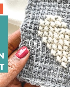 How to Cross Stitch on Tunisian Crochet [EASY  FUN TECHNIQUE TO CROSS STITCH HEART]