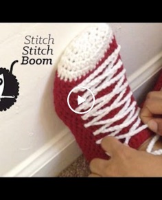 Amazing Crochet Tutorial Sneaker Slippers