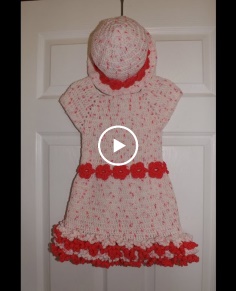 Crochet girl&39;s dress from 3 to 6 years old set with the hat - with Ruby Stedman