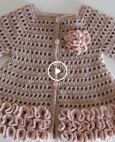 Crochet #12 How to crochet a baby girl's cardigan