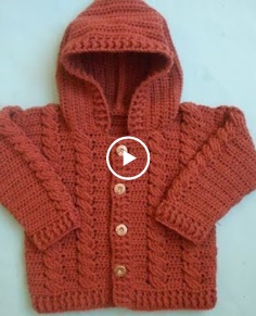 how to make Baby Crochet Cabled  Cardigan Sweater