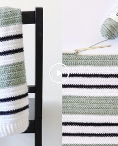 Crochet Herringbone Stitch (Woodland Heather Crochet Blanket)