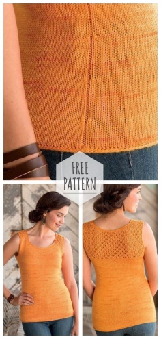 Knitted vest with openwork shoulders and back 