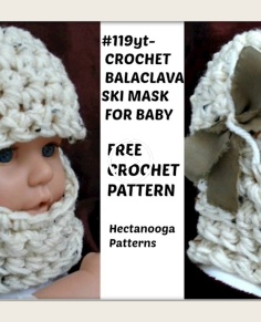 HOW TO CROCHET  a beanie or balaclava ski mask Baby Hat Newborn - 6 months