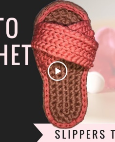 How to Crochet Slippers - T-shirt yarn tutorial
