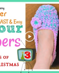 Super FAST & Easy 2 Hour Slippers - How to Crochet Slippers Step by Step Crochet Pattern
