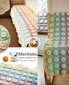 How to Crochet Rainbow Afghan Blanket Free Easy Pattern Tutorial for Begginer