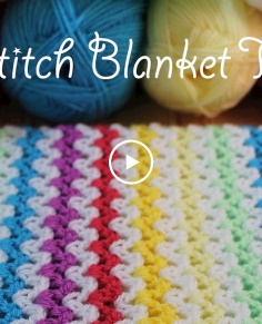 SUPER easy Crochet V Stitch BlanketScarf
