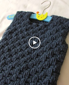 How to crochet an easy cable  basket weave vest - all sizes